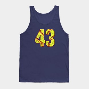 Fastpitch Softball Number 43 #43 Softball Shirt Jersey Uniform Favorite Player Biggest Fan Tank Top